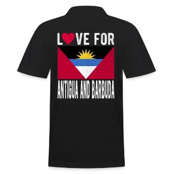 Antigua and Barbuda Souvenir - Men's Polo Shirt - black - Back - Kai (181cm)