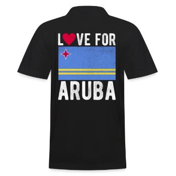 Aruba Souvenir - Men's Polo Shirt - black - Back - Kai (181cm)
