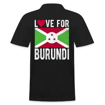 Burundi Souvenir - Männer Poloshirt - Schwarz - Hinten - Kai (181cm)