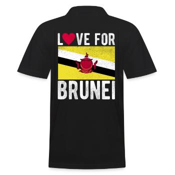 Brunei Souvenir - Männer Poloshirt - Schwarz - Hinten - Kai (181cm)