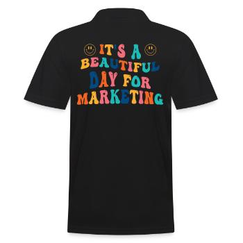 C’est une belle journée pour le marketing - Polo Homme - noir - Dos - Kai (181cm)