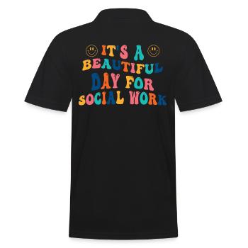 Travail social Travail social - Polo Homme - noir - Dos - Kai (181cm)