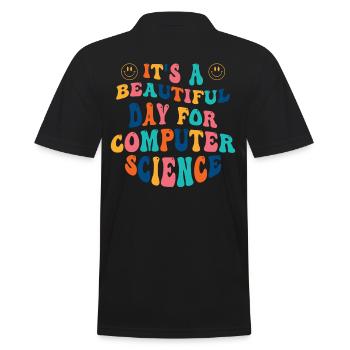 Computer Science Student - Men's Polo Shirt - black - Back - Kai (181cm)