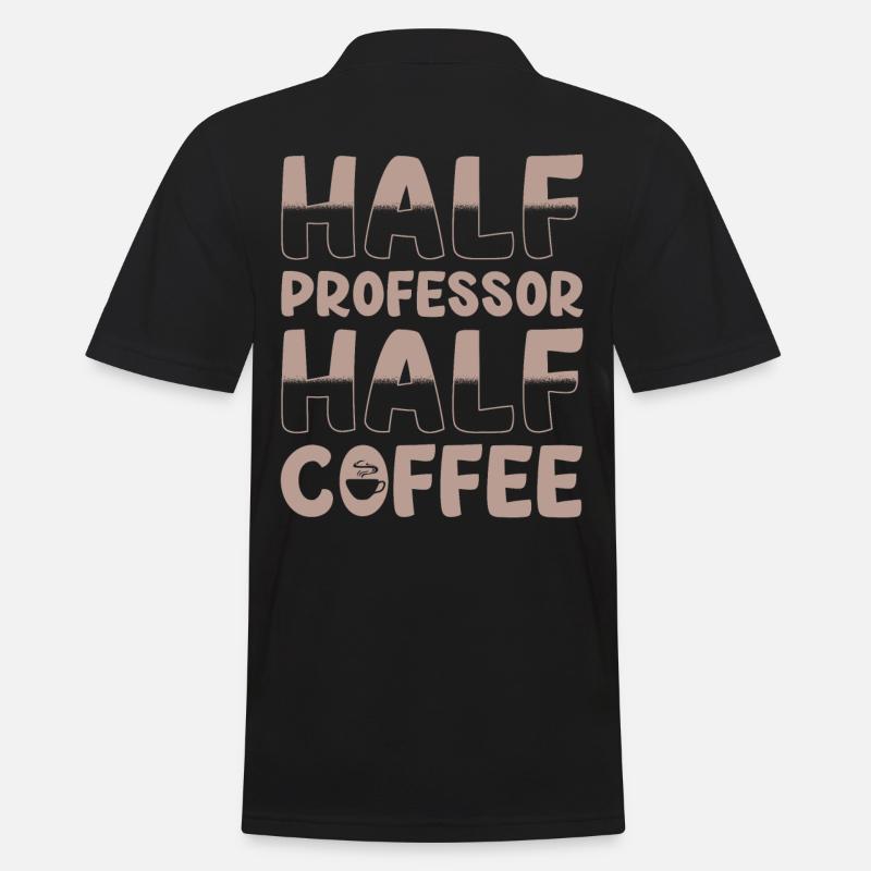 Moitié professeur Moitié café - Polo Homme - noir