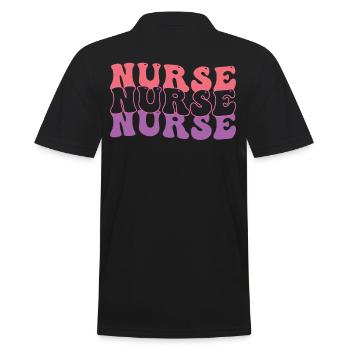 Infirmière Hippie - Polo Homme - noir - Dos - Kai (181cm)