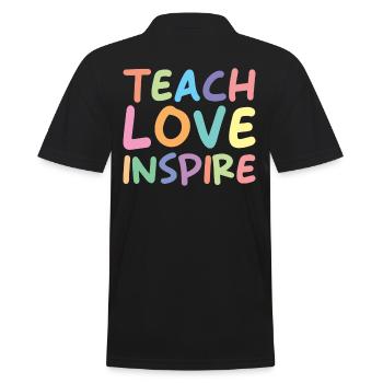 Teaching Love Inspire - Men's Polo Shirt - black - Back - Kai (181cm)