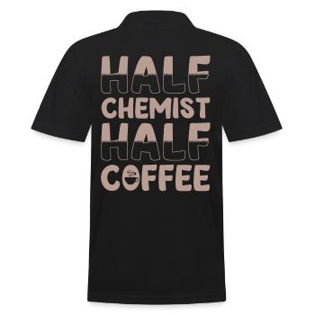 Halb Chemiker Halb Kaffee - Männer Poloshirt - Schwarz - Hinten - Kai (181cm)