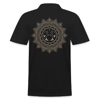 Krebs Tierkreiszeichen Mandala - Männer Poloshirt - Schwarz - Hinten - Kai (181cm)