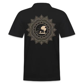 Signe du zodiaque Lion Mandala - Polo Homme - noir - Dos - Kai (181cm)