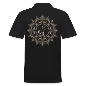 Sagittarius Zodiac Sign Mandala - Männer Poloshirt - Schwarz - Hinten - Kai (181cm)