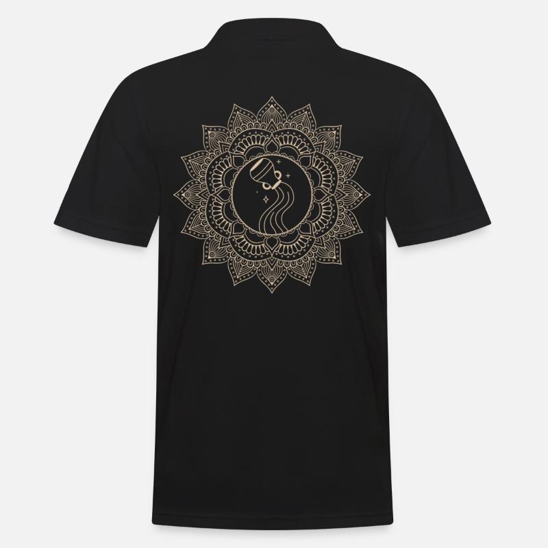 Wassermann Sternzeichen Mandala - Männer Poloshirt - Schwarz