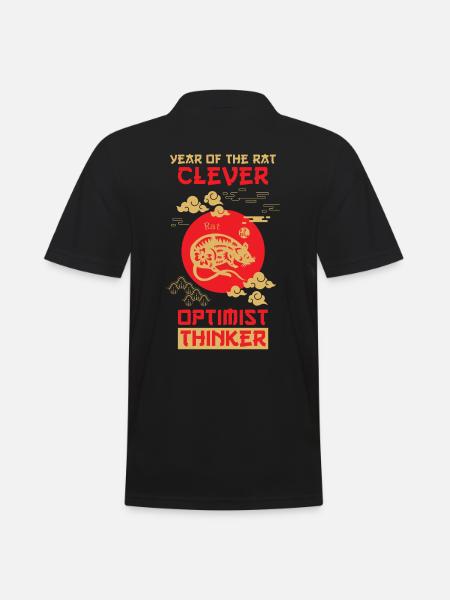 rotte kinesisk stjernetegn - Herre poloshirt - sort