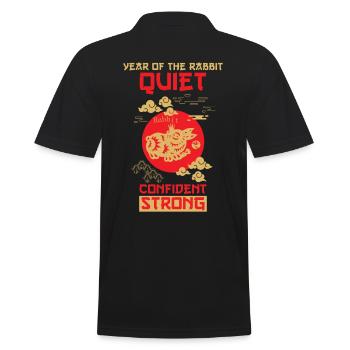 Hase Chinesisches Tierkreiszeichen - Männer Poloshirt - Schwarz - Hinten - Kai (181cm)