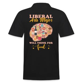 Liberal Arts Degree - Men's Polo Shirt - black - Back - Kai (181cm)