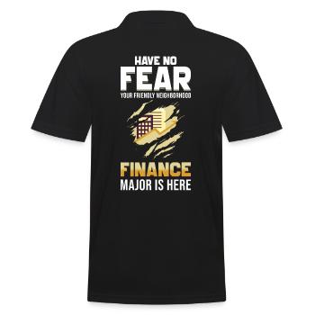 Public Finance Degree - Men's Polo Shirt - black - Back - Kai (181cm)