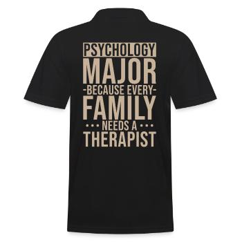 Psychologie Abschluss - Männer Poloshirt - Schwarz - Hinten - Kai (181cm)