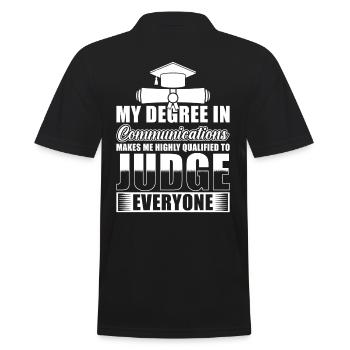 Communication Science Degree - Men's Polo Shirt - black - Back - Kai (181cm)