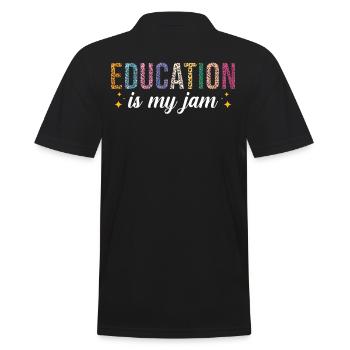 Education is my passion - Men's Polo Shirt - black - Back - Kai (181cm)
