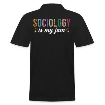 Sociology is my passion - Men's Polo Shirt - black - Back - Kai (181cm)