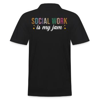 Social work is my passion - Men's Polo Shirt - black - Back - Kai (181cm)