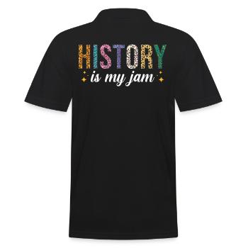 History Ist Meine Leidenschaft - Männer Poloshirt - Schwarz - Hinten - Kai (181cm)