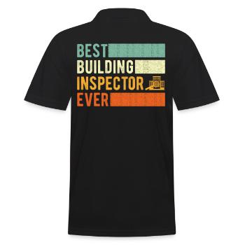 Building Inspector Gift - Men's Polo Shirt - black - Back - Kai (181cm)