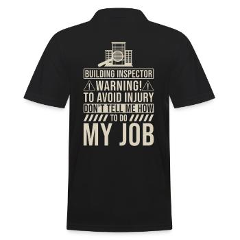 Building Inspector Gift - Men's Polo Shirt - black - Back - Kai (181cm)