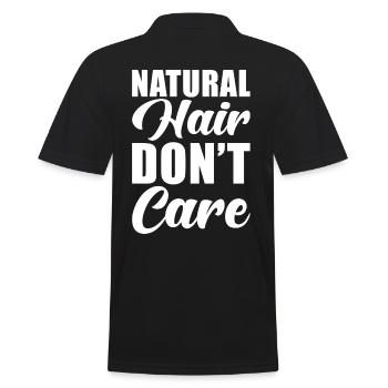 Natürliches Haar Spruch - Männer Poloshirt - Schwarz - Hinten - Kai (181cm)