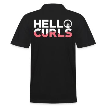 I don't care about curly hair - Men's Polo Shirt - black - Back - Kai (181cm)