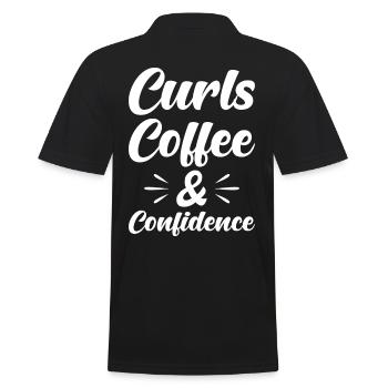 Attract coffee and self-confidence - Men's Polo Shirt - black - Back - Kai (181cm)