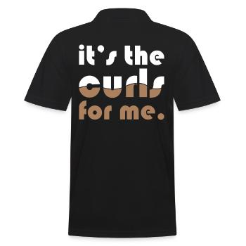 curly hair for me it's the curls - Men's Polo Shirt - black - Back - Kai (181cm)
