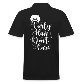 I don't care about curly hair - Men's Polo Shirt - black - Back - Kai (181cm)