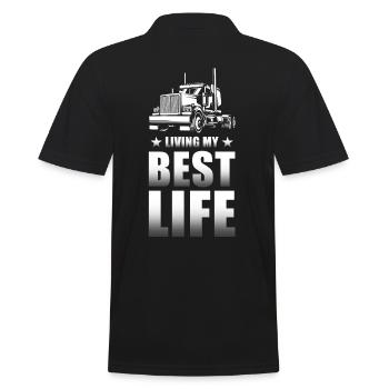 Truck Flugzeug Inspirierendes Zitat - Männer Poloshirt - Schwarz - Hinten - Kai (181cm)