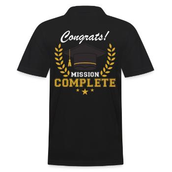 Studienabschluss Gratulationen Mission - Männer Poloshirt - Schwarz - Hinten - Kai (181cm)
