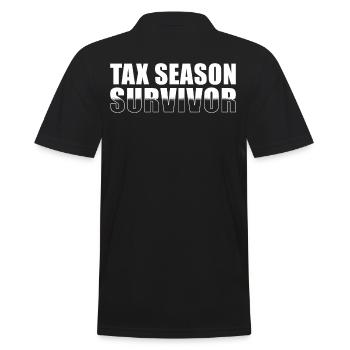 Buchhalter Spruch Steuersaison - Männer Poloshirt - Schwarz - Hinten - Kai (181cm)