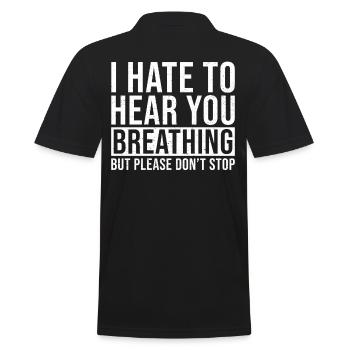 Misophonia Spell Breathing - Men's Polo Shirt - black - Back - Kai (181cm)
