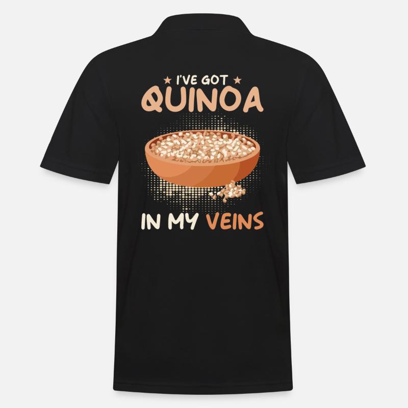Quinoa Spruch - Männer Poloshirt - Schwarz