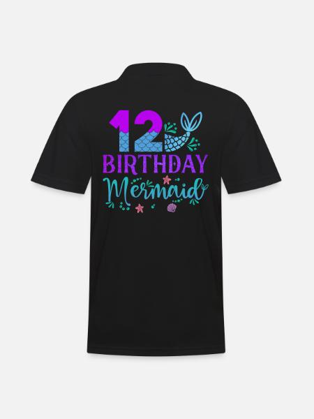 12e anniversaire Sirène - Polo Homme - noir