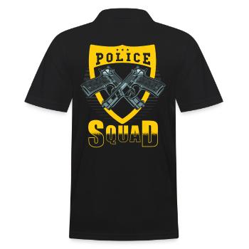 Police Command - Men's Polo Shirt - black - Back - Kai (181cm)