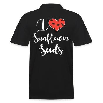 Sonnenblumenkerne Liebe - Männer Poloshirt - Schwarz - Hinten - Kai (181cm)