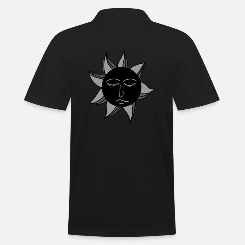 Sonne Gothic - Männer Poloshirt - Schwarz