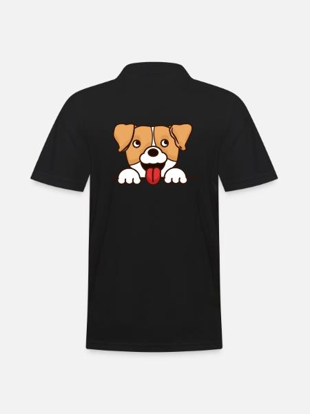 Dog face cute - Men's Polo Shirt - black