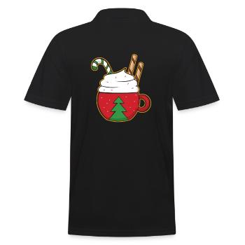 Weihnachten Winter Heiße Schokolade - Männer Poloshirt - Schwarz - Hinten - Kai (181cm)
