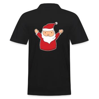 Weihnachtsmann Weihnachten Hand Gezeichnet - Männer Poloshirt - Schwarz - Hinten - Kai (181cm)