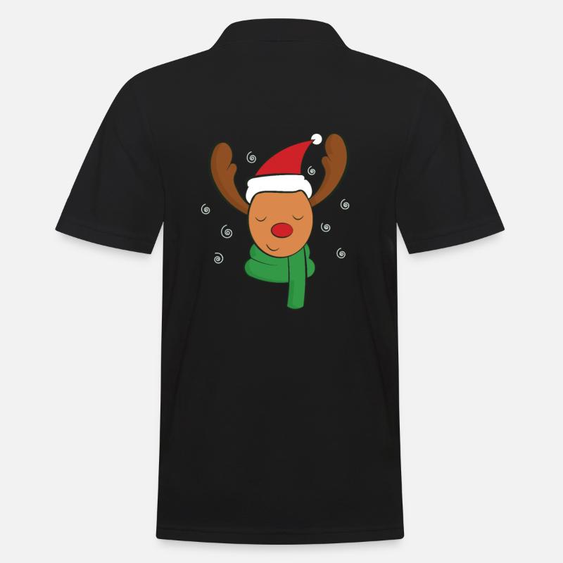 Elch Weihnachten - Männer Poloshirt - Schwarz