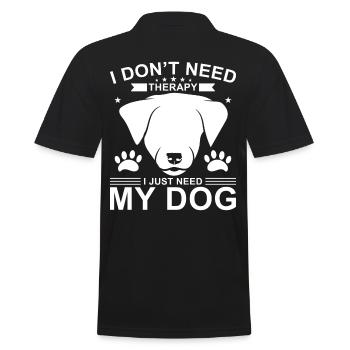 Chien de thérapie disant - Polo Homme - noir - Dos - Kai (181cm)