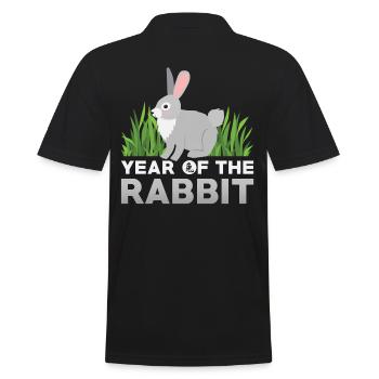 Signe du zodiaque chinois du lapin - Polo Homme - noir - Dos - Kai (181cm)