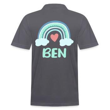 Ben Name Regenbogen Baby - Männer Poloshirt - Anthrazit - Hinten - Nico (186cm)