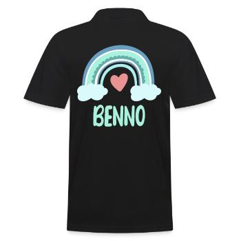 Benno Name Regenbogen Baby - Männer Poloshirt - Schwarz - Hinten - Kai (181cm)