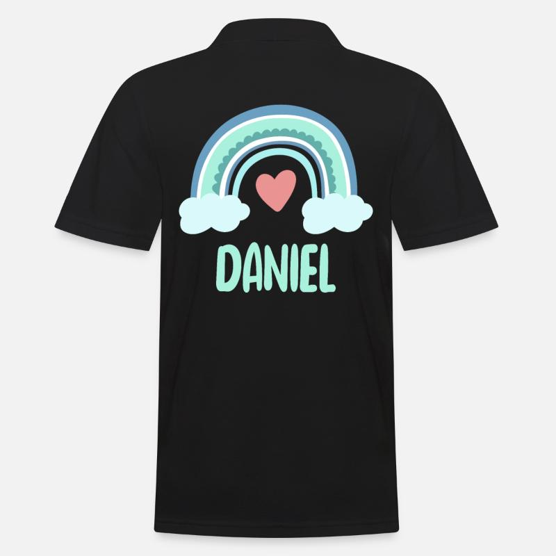 Daniel Name Regenbogen Baby - Männer Poloshirt - Schwarz
